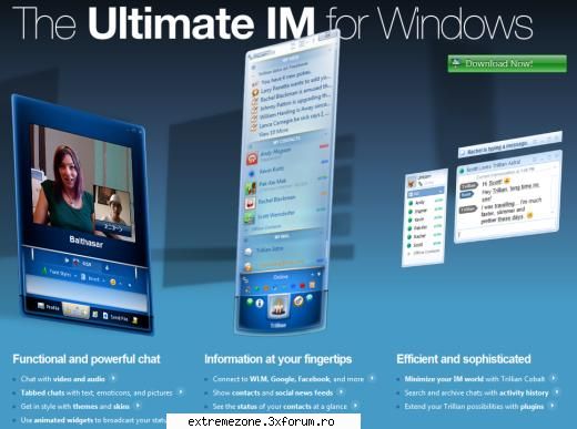 trillian is a fully featured, skinnable chat client that supports aim, icq, msn, yahoo messenger,