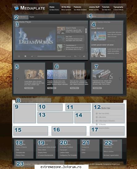 Mediaplate 2009 Joomla Club Template - After several requests Shape5 are happy to - DESIGN