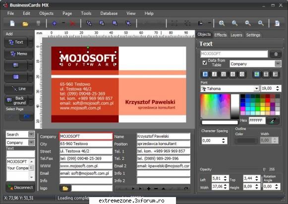 MojoSoft BusinessCards MX v3.95 - Description: This program will help to design - APPLICATIONS FREE DOWNLOAD