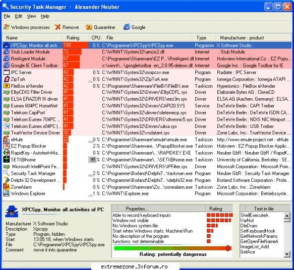 Security Task Manager 1.7f - Security Task Manager 1.7f Security Task Manager - APPLICATIONS FREE DOWNLOAD